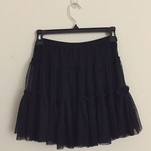 Black mesh petticoat skater skirt